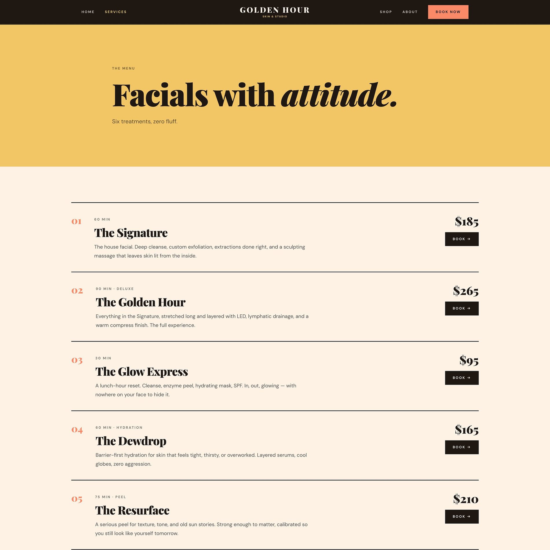 Golden Hour — A menu with a point of view (part 1 of 4)