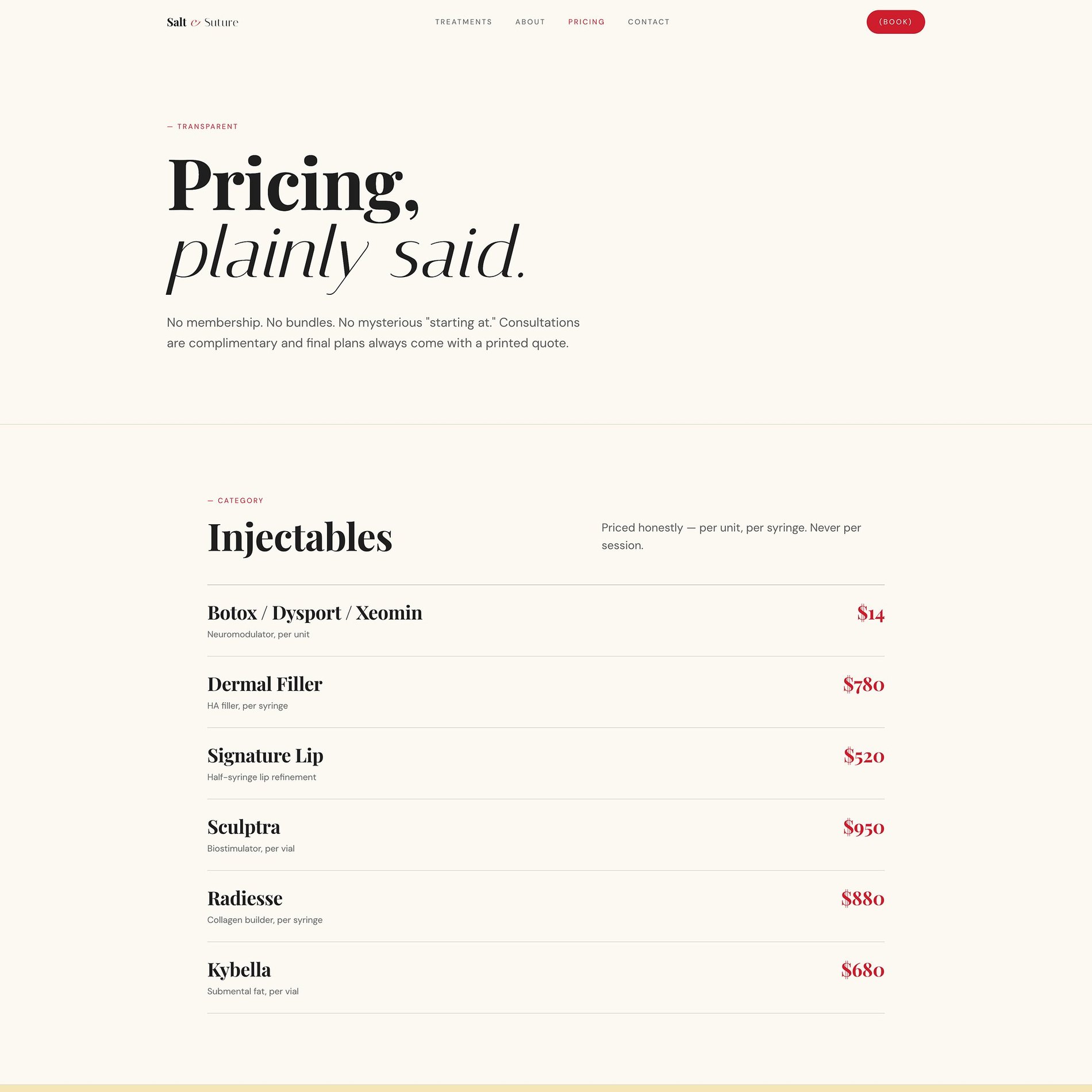 Salt & Suture — Pricing without the mystery (part 1 of 4)