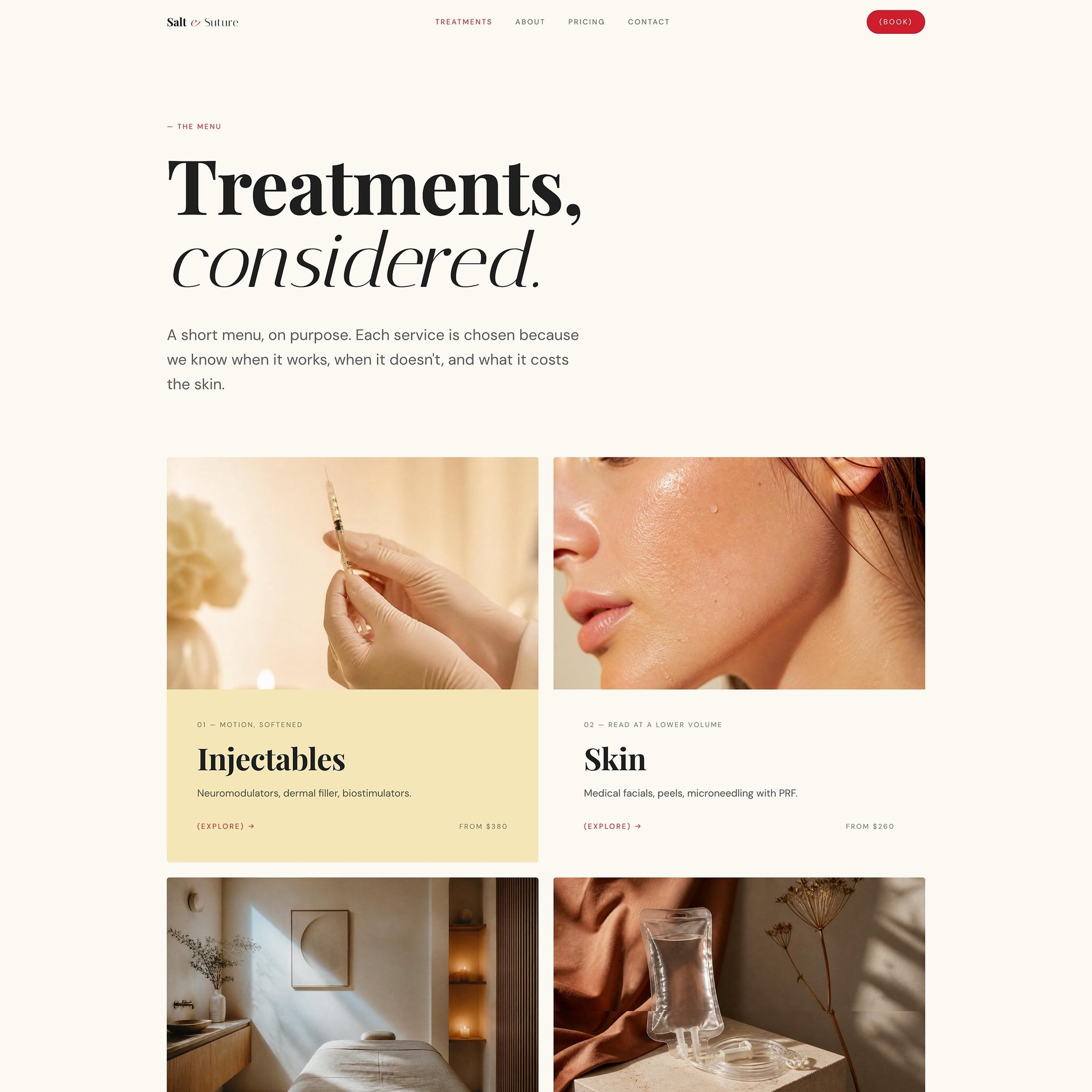 Salt & Suture — A menu like a lookbook (part 1 of 3)
