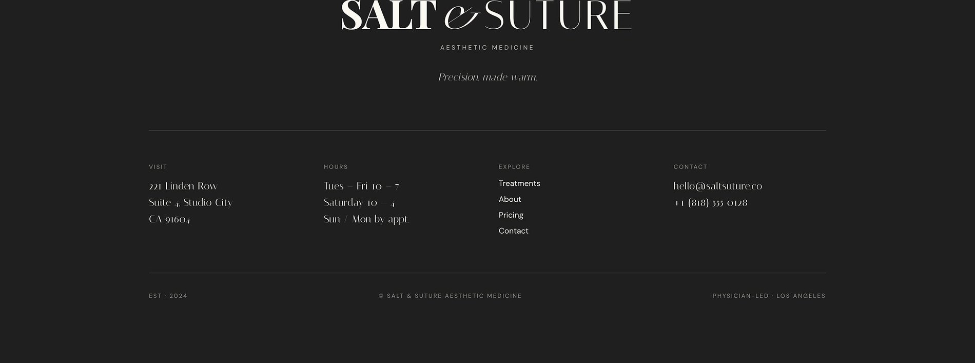Salt & Suture — A menu like a lookbook (part 3 of 3)